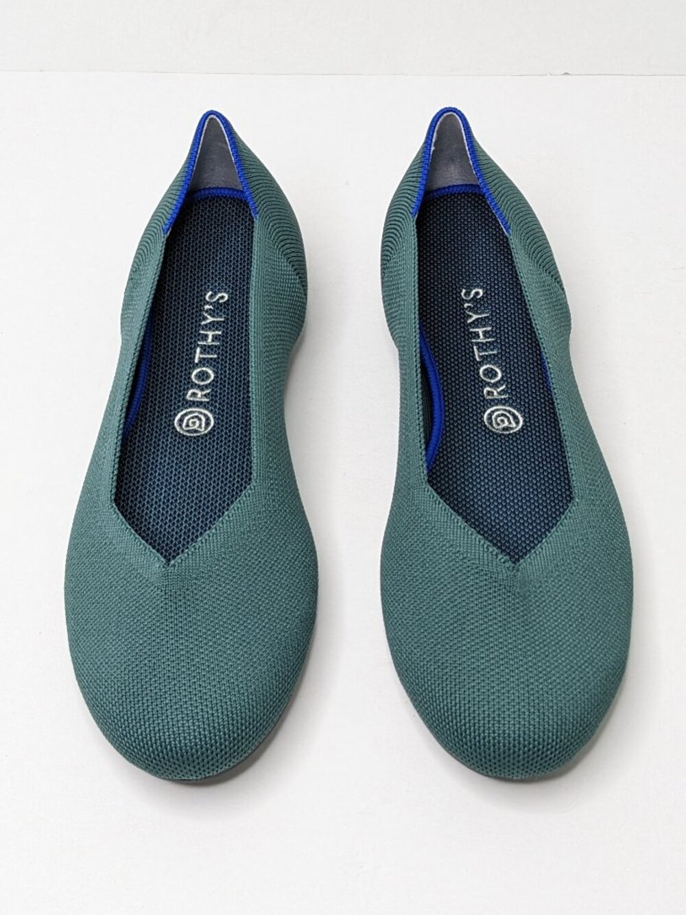 Rothy's The Flat Round Toe Slip-On Ballet Flats Fern Green Womens 11.5